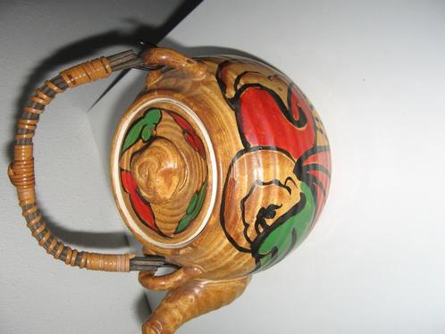 Leuk niet Westerse theepot m deksel raffia €5.50.Hand made,, Antiek en Kunst, Kunst | Niet-Westerse kunst, Ophalen of Verzenden