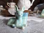 Vintage mintgroen bambi hertje bloempotje, Verzamelen, Ophalen of Verzenden, Gebruikt, Dier