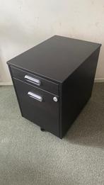 Bureau ladenblok op wielen, zwart gebeitst , incl hangmappen, Huis en Inrichting, Kasten | Ladekasten, Ophalen, Minder dan 50 cm