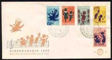 Nederland FDC E60 Zonder Adres, Kinderpostzegels 1963 beschikbaar voor biedingen