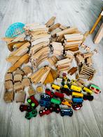 Houten treinbaan met onderdelen, Kinderen en Baby's, Overige typen, Gebruikt, Ophalen of Verzenden