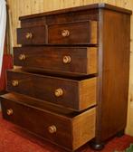 Antiek Engels Chest mahoniehouten Ladenkast 5-laads Tallboy, Ophalen, Gebruikt, 100 tot 150 cm, 5 laden of meer