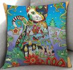 Nieuw, kussenhoezen, 45-45 cm. Poezen, herten, ect. Blinde r, Huis en Inrichting, Woonaccessoires | Kussens, Verzenden, Nieuw