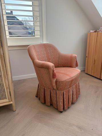 Vintage cocktailstoel roze