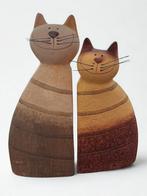 Twee vintage keramische kattenbeeldjes – jaren ’80/’90, Ophalen of Verzenden, Gebruikt