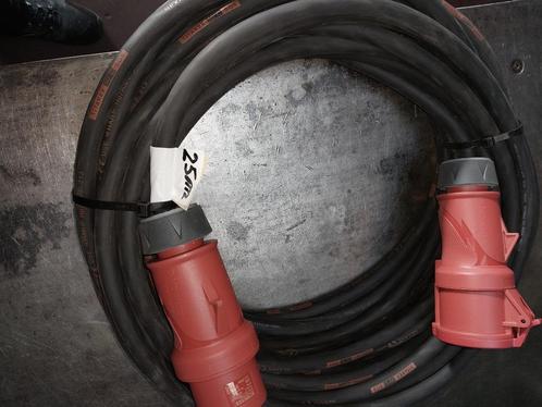 25m Nieuwe soepele neopreenverlengkabel 5G6mm² met 32A 400V, Doe-het-zelf en Verbouw, Elektra en Kabels, Nieuw, Kabel of Snoer