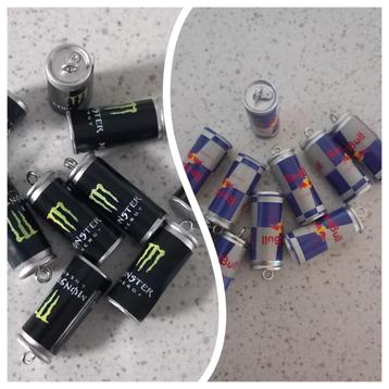 Redbull en monster energy blikje bedels "nieuw"   beschikbaar voor biedingen