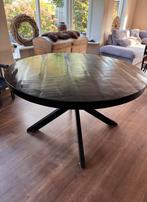 Eettafel mangohout 130 cm, Ophalen, Zo goed als nieuw, Rond, 100 tot 150 cm