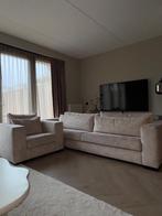 Bank en fauteuil in zeer goede staat, Ophalen, 75 tot 100 cm, Zo goed als nieuw, Rechte bank