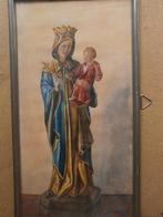 Rel. Prent Moeder Maria met Kind Jezus op sokkel, Ophalen of Verzenden