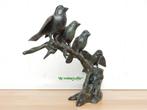 130* Bronzen 4 vogels op tak (Boven €75 geen verzendkosten), Tuin en Terras, Tuinbeelden, Ophalen of Verzenden, Nieuw, Overige materialen