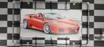 Ferrari poster/banner in steigerbuis frame Afm. 160x90cm, Gebruikt, 125 cm of meer, Ophalen of Verzenden, Foto of Poster
