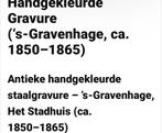 Antieke hand gekleurde staalgravure 'sGravenhage, Antiek en Kunst, Ophalen of Verzenden