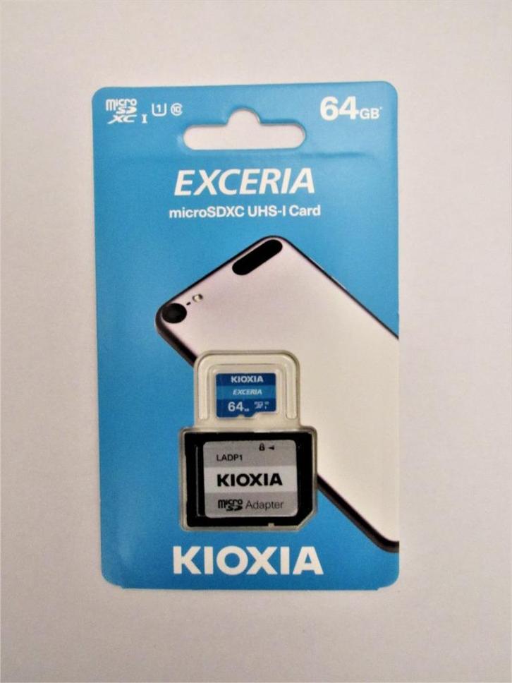 Kioxia (Toshiba) micro SD kaart 64GB nieuw, Audio, Tv en Foto, Fotografie | Geheugenkaarten, Nieuw, SD, 64 GB, Smartphone, Ophalen of Verzenden