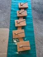 Houten wandkapstok met metalen haken, Ophalen, Gebruikt, Hout, Wandkapstok