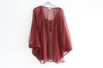 Donkerrode wijdvallende doorschijnende blouse maat S / M / L, Aaiko, Ophalen of Verzenden, Zo goed als nieuw, Lange mouw