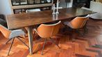 Uitschuifbare Houten Eettafel 200-250cm, Ophalen, Gebruikt, Eikenhout, 200 cm of meer