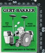 Sticker: Gert Bakker Landbouwwerktuigen Tracktoren - Wilnis, Ophalen of Verzenden, Zo goed als nieuw, Bedrijf of Vereniging