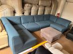 Blauwe bankstel in U-vorm, Huis en Inrichting, Fauteuils, Ophalen of Verzenden, Zo goed als nieuw
