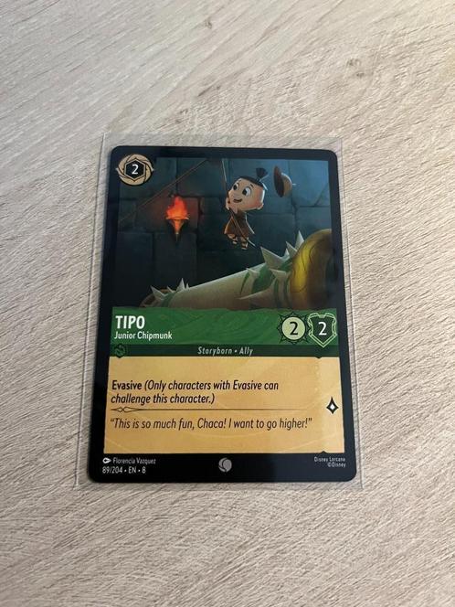 Tipo - Junior Chipmunk 089/204 | Reign of Jafar | Lorcana, Hobby en Vrije tijd, Verzamelkaartspellen | Overige, Nieuw, Losse kaart