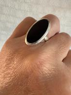 R219/Vintage Prachtige opvallende Zilveren ONYX ring 17 3/4, Sieraden, Tassen en Uiterlijk, Ringen, Gebruikt, Verzenden, Zwart