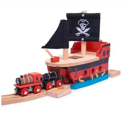 Houtentreinbaan. Piratenthema, Kinderen en Baby's, Speelgoed | Houten speelgoed, Nieuw, Overige typen, Ophalen of Verzenden