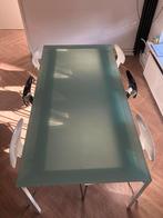 Moderne glazen eet tafel, Huis en Inrichting, Tafels | Eettafels, Ophalen, 150 tot 200 cm, Zo goed als nieuw, Vijf personen of meer