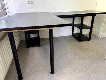zwart bureau, T-stuk, 2-delig GRATIS