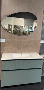 Sanisupply badmeubel petrol matt asymmetrisch en wastafel, Zo goed als nieuw, Minder dan 100 cm, Wasbak of Wastafel, 25 tot 50 cm