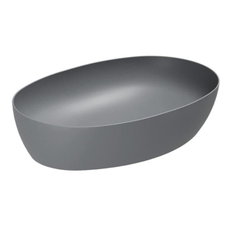 SALE ACTIE! Waskom ovaal keramiek mat grijs, Doe-het-zelf en Verbouw, Sanitair, Nieuw, Wastafel, Ophalen