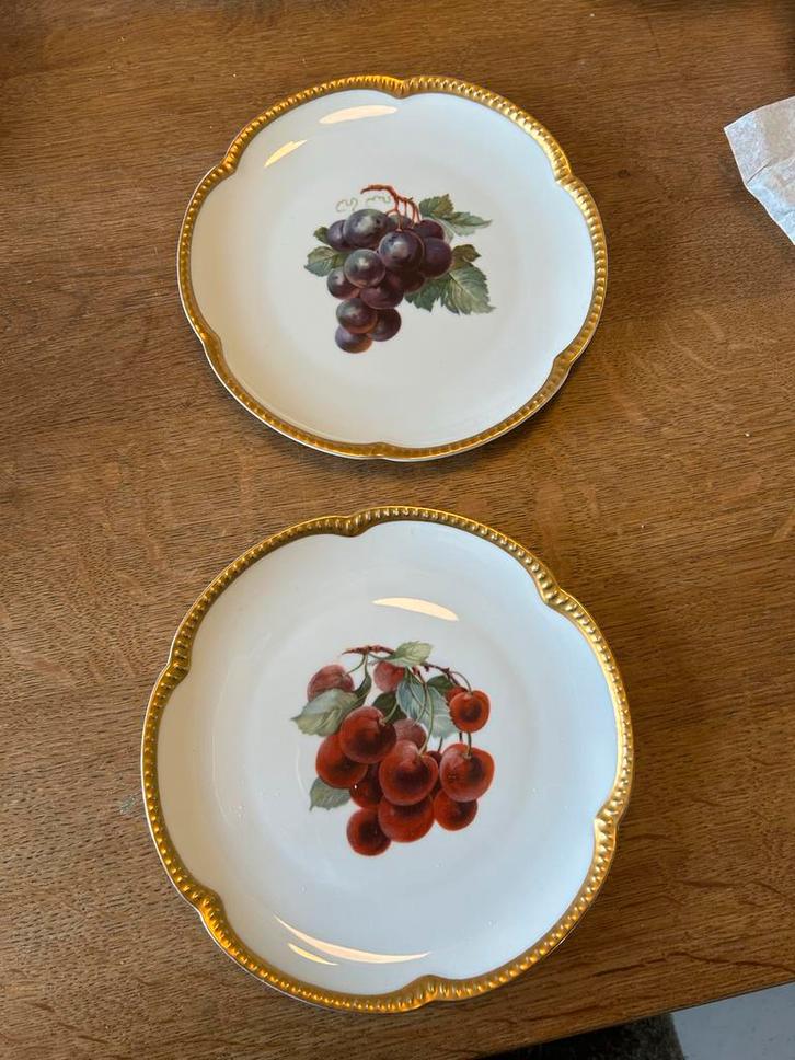 Krautheim Selb Bavaria Bordjes - Fruitmotief, Antiek en Kunst, Antiek | Schalen, Ophalen of Verzenden