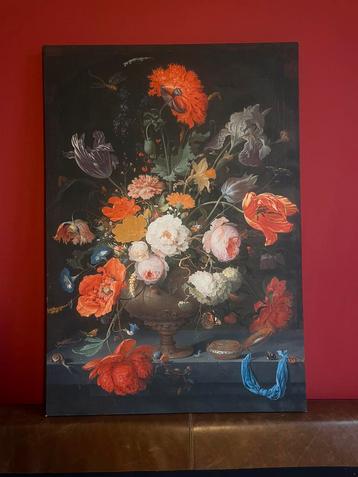 Abraham Mignon: Stilleven met bloemen, repro op canvas beschikbaar voor biedingen