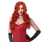Sexy Jessica Rabbit pruik lang rood haar met slagen, Verzenden, Nieuw, Pruik of Haarverlenging