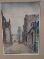 Rotterd. Oude Kleurets van de Laurens met Torenstraat, Antiek en Kunst, Kunst | Etsen en Gravures, Ophalen of Verzenden