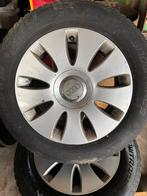 205/60R16 winterbanden 5x112 en wieldoppen, Ophalen, Gebruikt