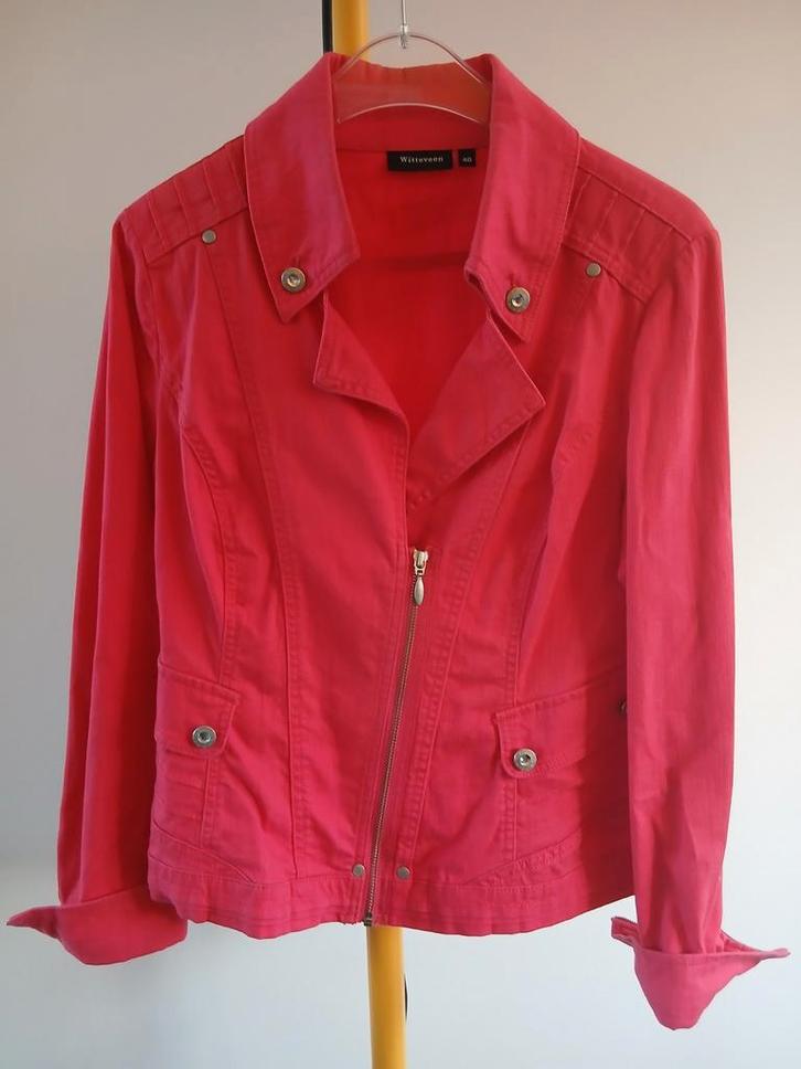 Witteveen roze-rood jasje maat 40, Kleding | Dames, Jumpsuits, Zo goed als nieuw, Maat 46/48 (XL) of groter, Groen, Ophalen of Verzenden