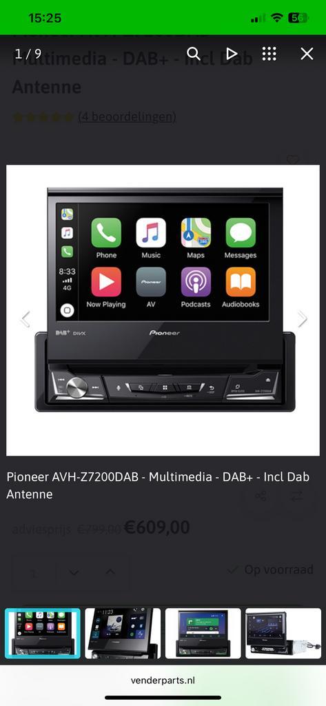 Pioneer avh-z7200dab, Auto diversen, Autoradio's, Nieuw, Ophalen of Verzenden