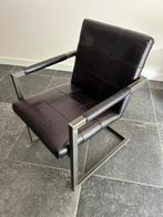 6 eetkamer stoelen van buffelleer, Huis en Inrichting, Stoelen, Ophalen, Zo goed als nieuw, Zwart