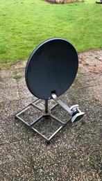 Schotel op tegelvoet. Rond 60 cm met dubbele ontvanger., Overige merken, Gebruikt, (Schotel)antenne, Ophalen