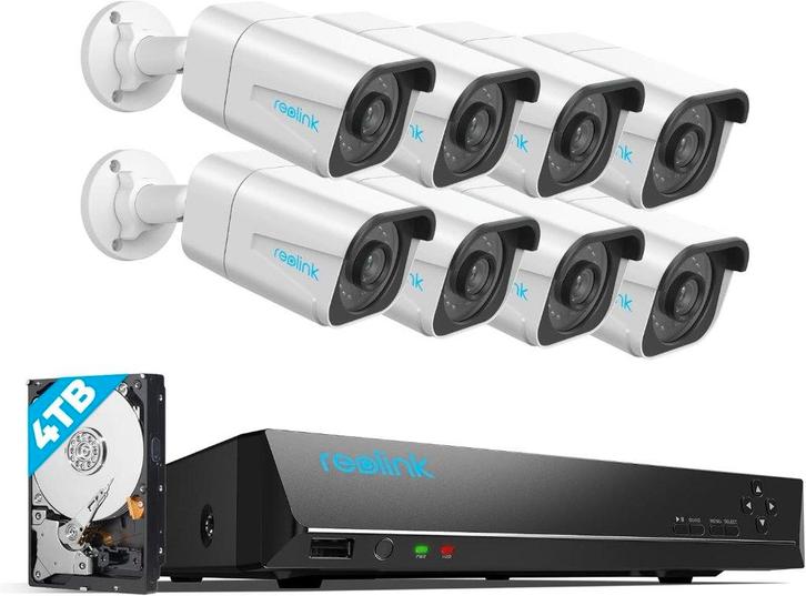 Reolink camerasysteem RLK16-800B8 - 8 camera's incl harddisk, Audio, Tv en Foto, Videobewaking, Nieuw, Buitencamera, Ophalen of Verzenden