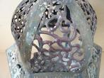 Vintage Marokkaanse hanglamp lantaarn glas in lood stijl51cm, Ophalen of Verzenden