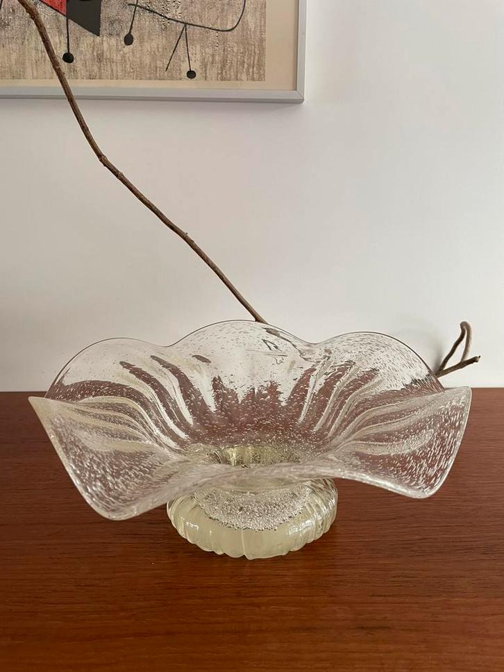 Barovier & Toso Murano bubbelglazen schaal, Antiek en Kunst, Antiek | Glas en Kristal, Ophalen of Verzenden