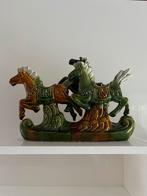 Beeld beeldje kunstwerkje Chinees 3 paarden vintage regency, Dier, Zo goed als nieuw, Verzenden