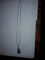 ROND ZILVER COLLIER met HANGER DELFTSBLAUW I.Z.G.STAAT, Met hanger, Ophalen of Verzenden, Zo goed als nieuw, Zilver
