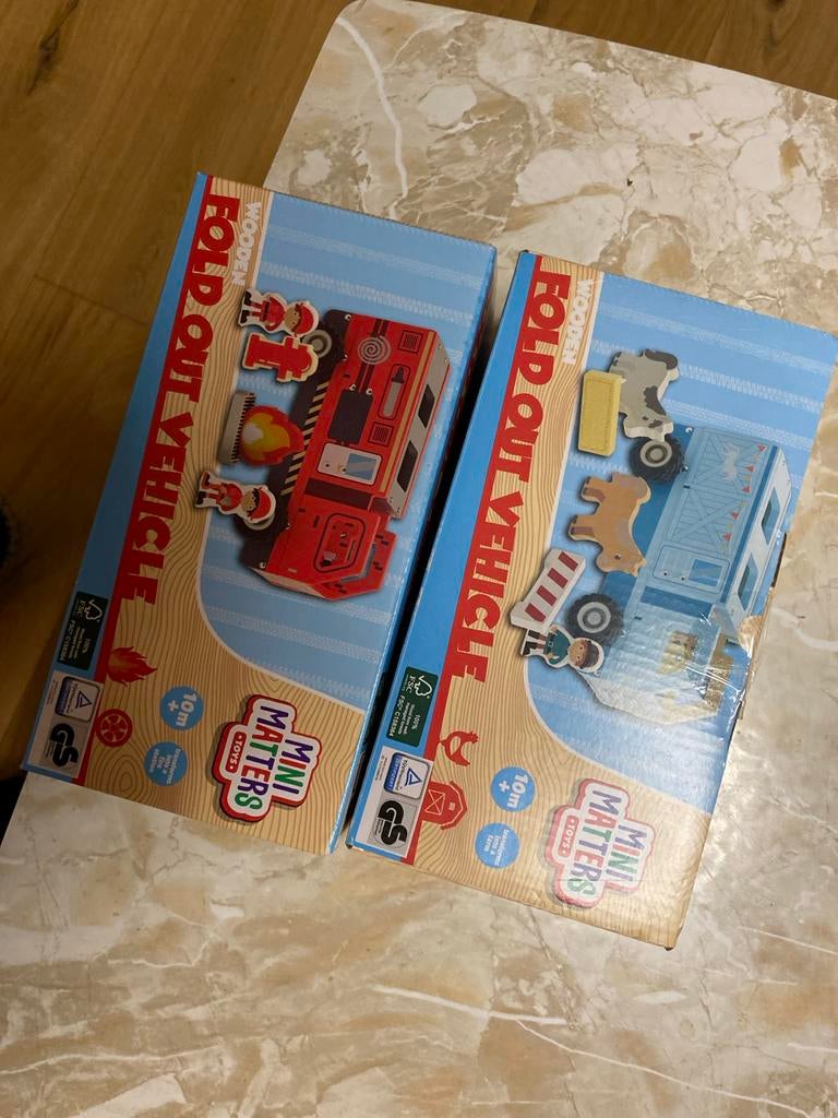 Mini Matters Houten Speelgoedauto Brandweer & Boerderij, Kinderen en Baby's, Speelgoed | Houten speelgoed, Ophalen of Verzenden