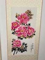 Bloemen rolschilderijen op rijstpapier, Ophalen of Verzenden, Zo goed als nieuw, Minder dan 50 cm, Schilderij