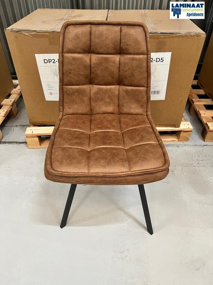 Eetkamerstoel Jaap Duke Cognac 4 X stoel €159,80 Apeldoorn, Huis en Inrichting, Stoelen, Nieuw, Vijf, Zes of meer stoelen, Leer