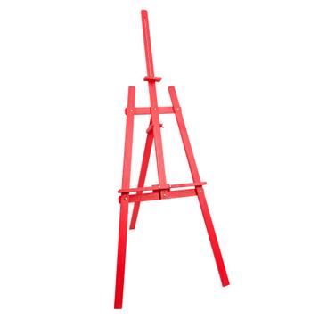Schildersezel - Dennenhout - Verstelbare Driepooteze- Rood beschikbaar voor biedingen