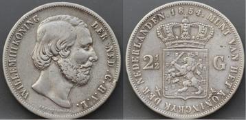 Rijksdaalder 1854 - 2 1/2 gulden 1854 Willem 3 beschikbaar voor biedingen