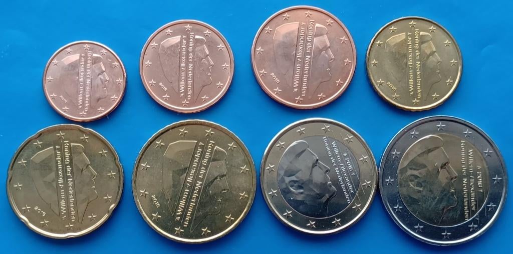 Nederland UNC Euro Set 2016, Postzegels en Munten, Munten | Nederland, Verzenden, Koning Willem I, Euro's, Losse munt